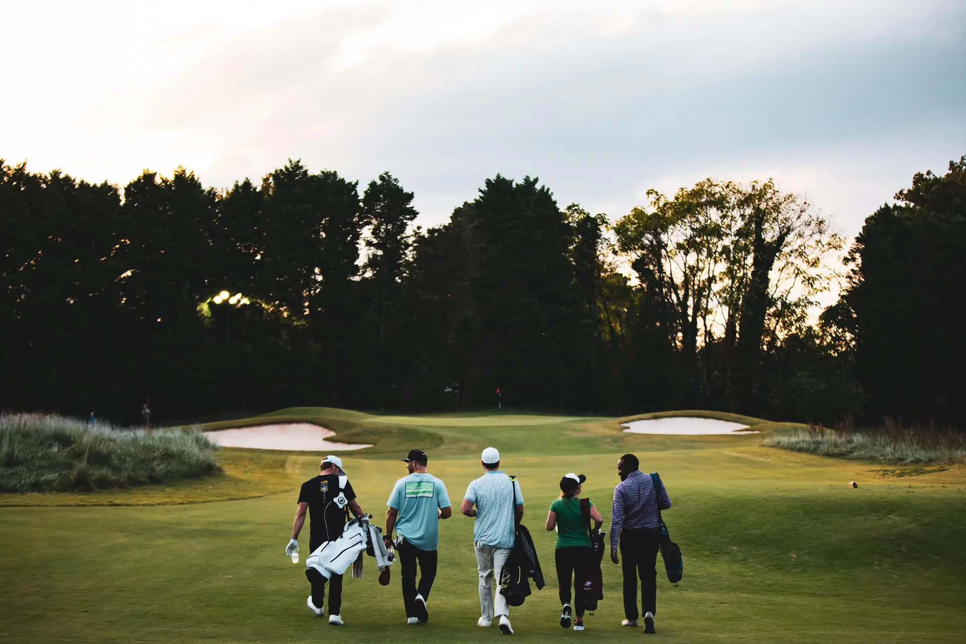 Fivesome playing